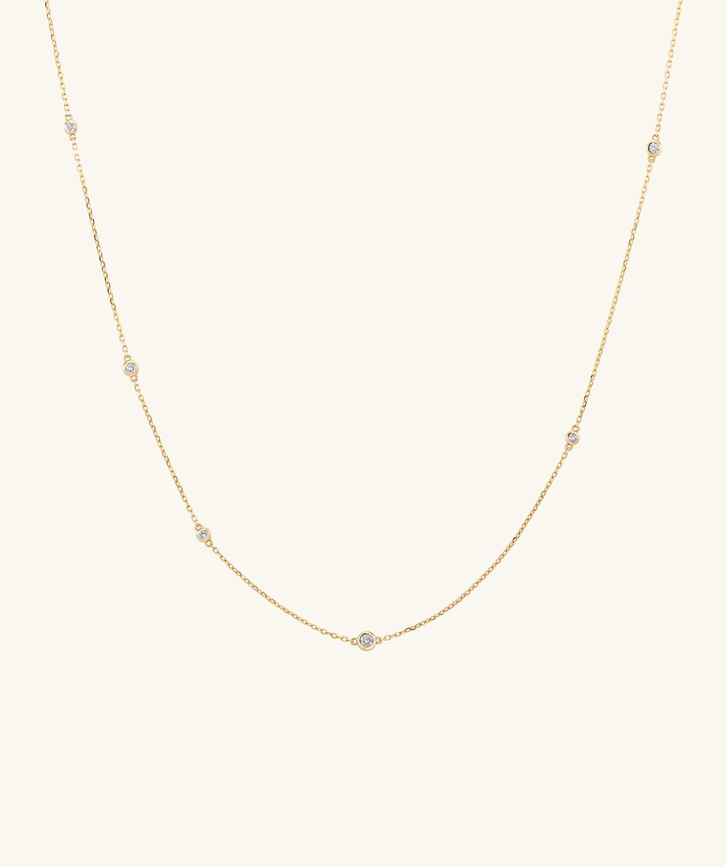 Multi Station Round Diamond Necklace