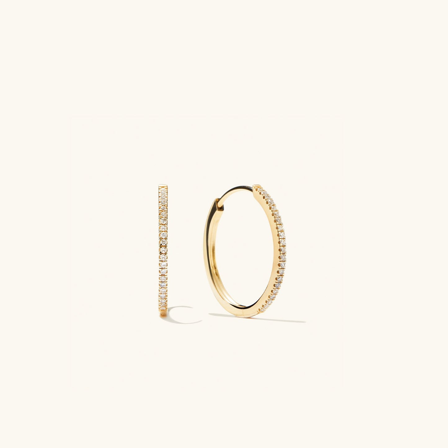 Pave Diamond Medium Hoops
