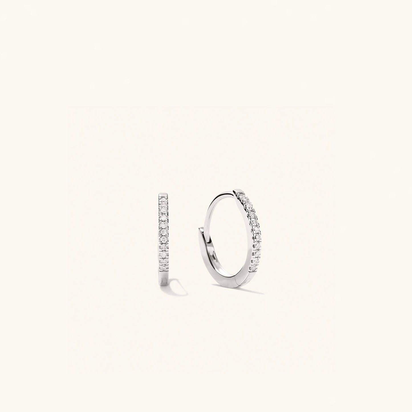Pave Diamond Huggie Hoops
