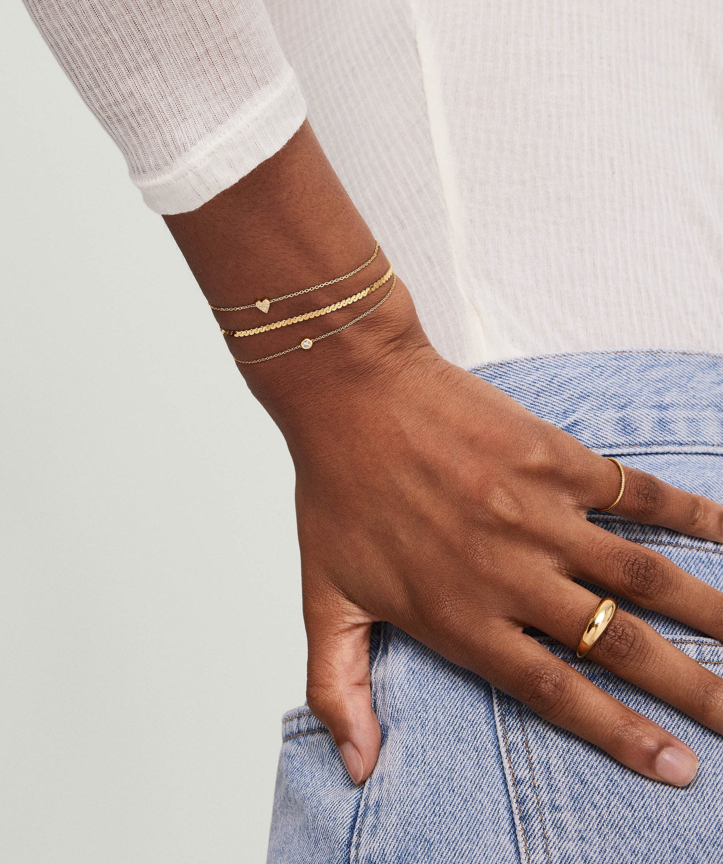Mini Heart Pave Diamond Bracelet