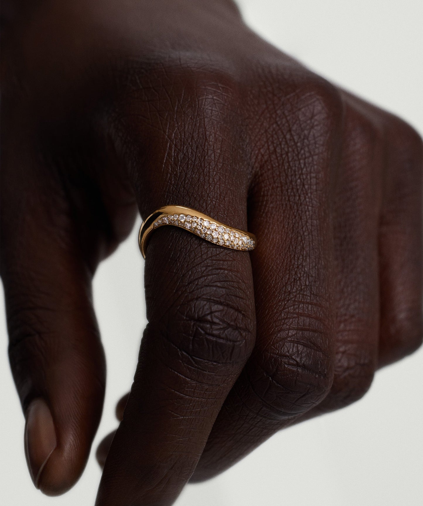 Dome Figure Diamond Dipped Ring