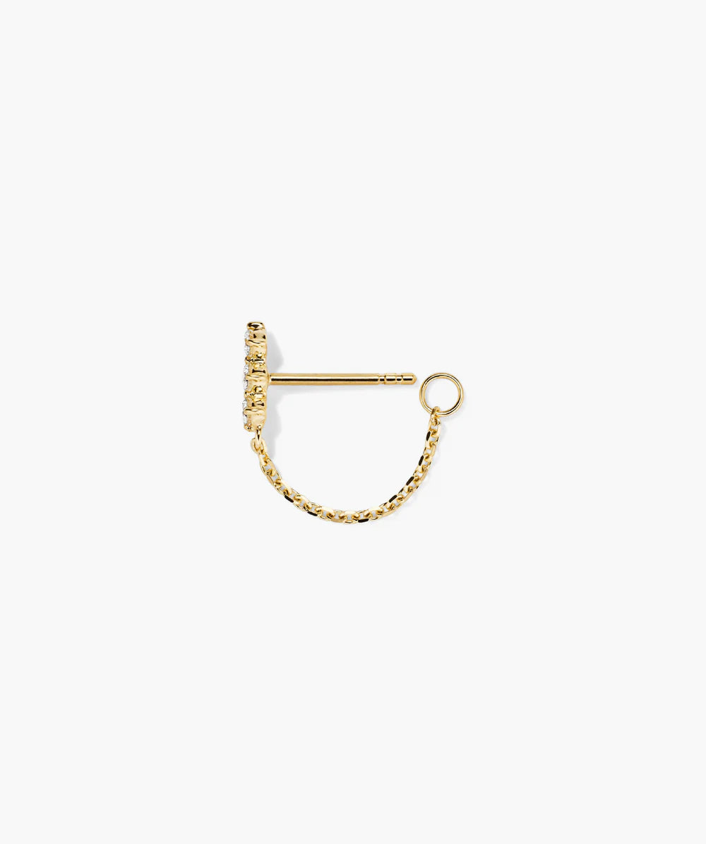 Single Diamond Trio Chain Stud
