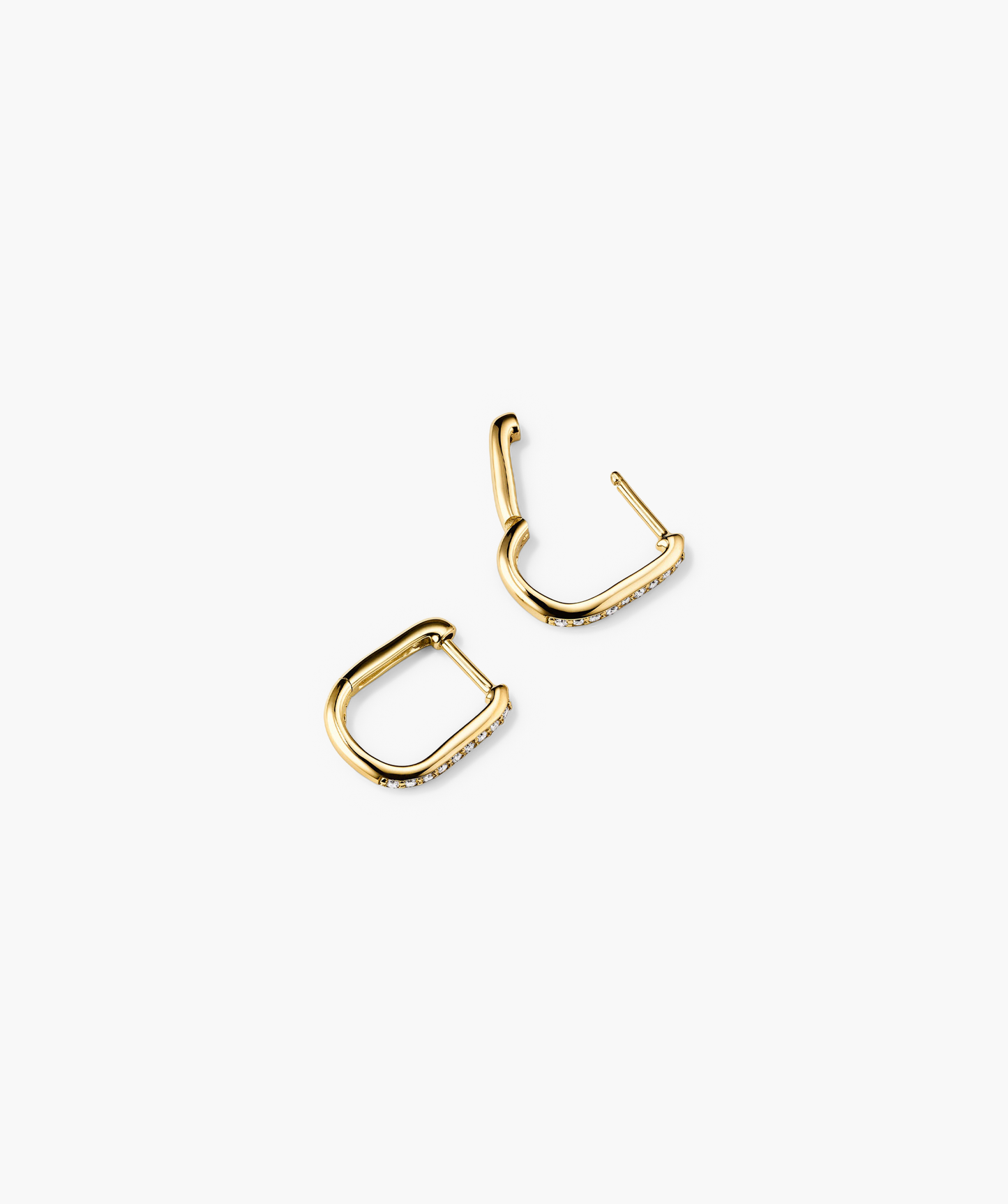 Pave Diamond Huggie U Hoops