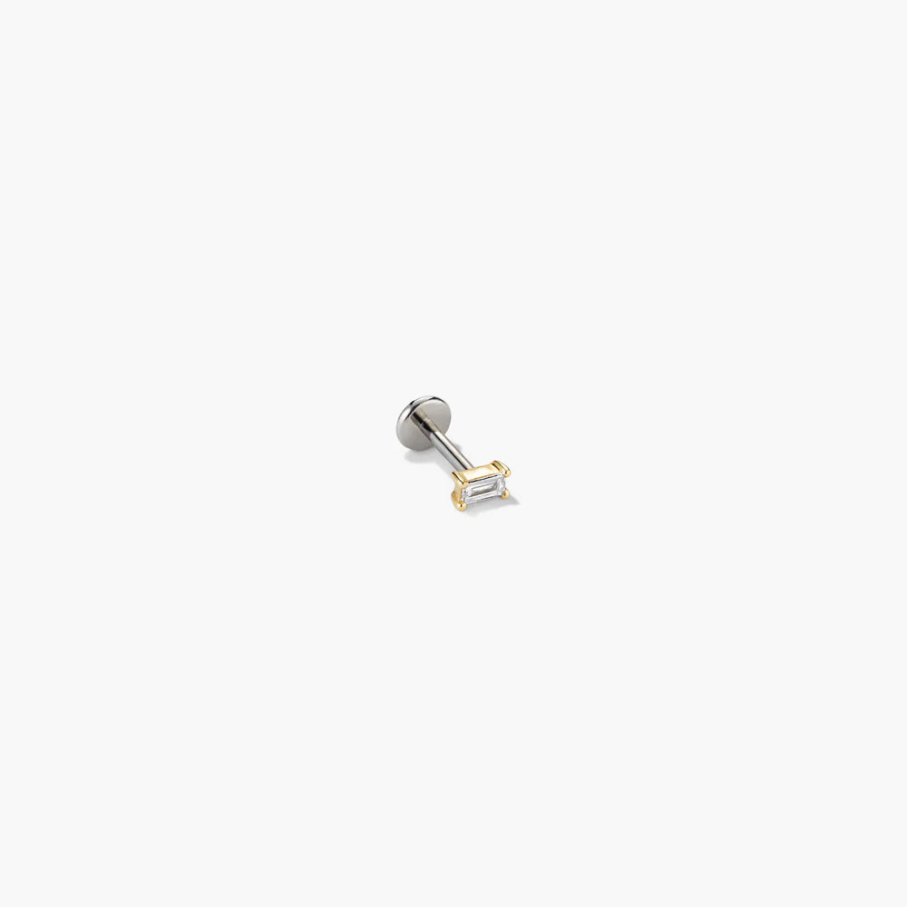 Pos - Baguette Diamond Flat Back Stud
