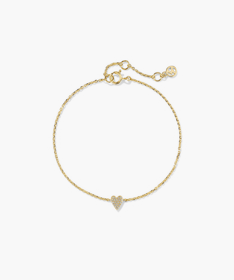 Mini Heart Pave Diamond Bracelet