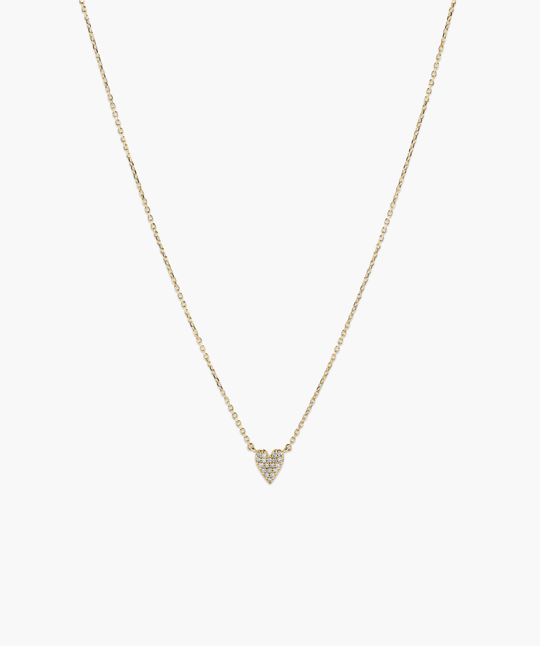 Mini Heart Pave Diamond Necklace