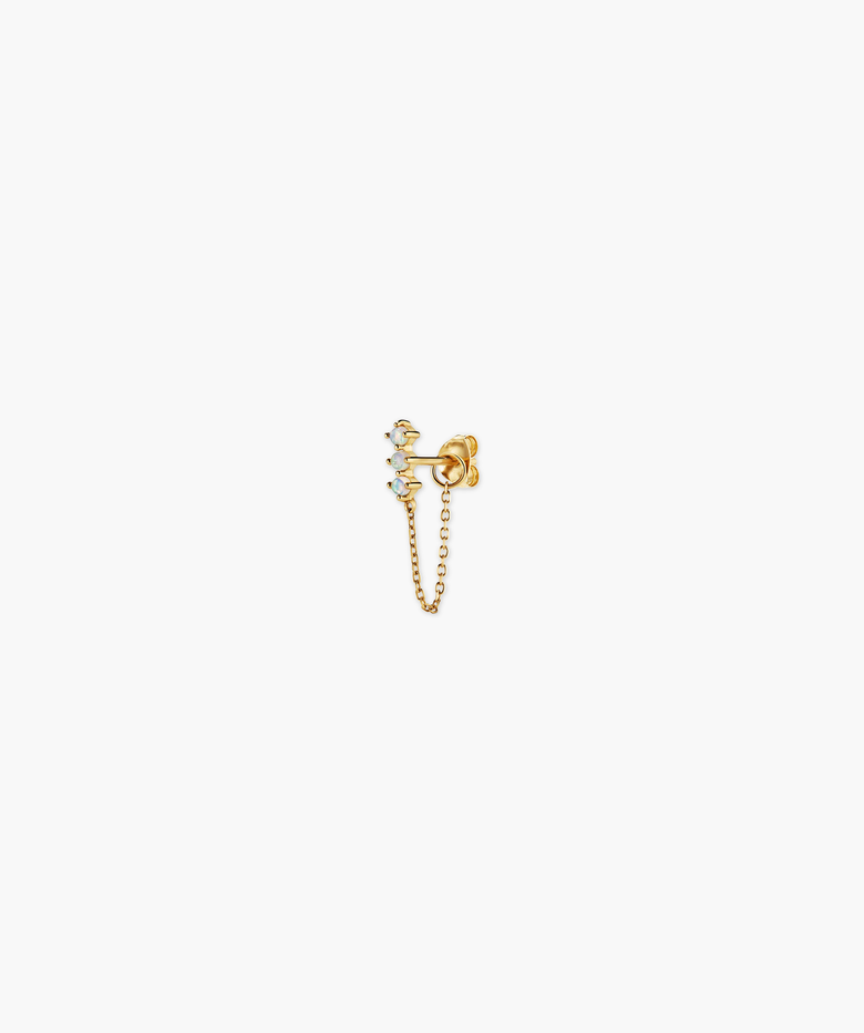 Single Diamond Trio Chain Stud