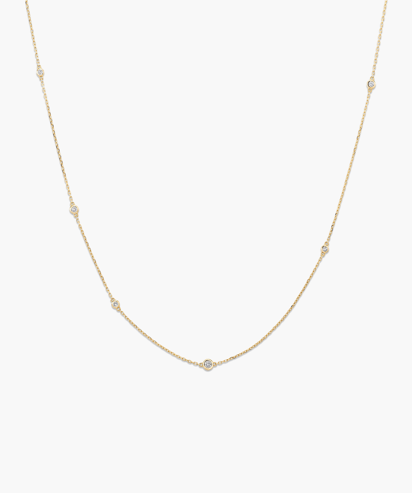 Multi Station Round Diamond Necklace