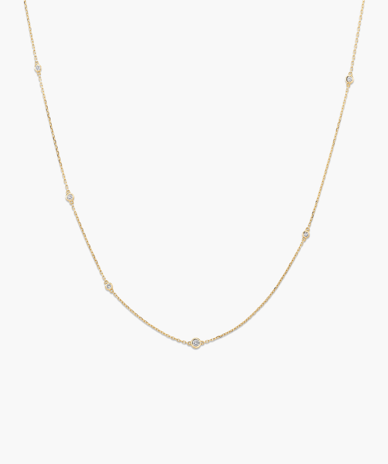 Multi Station Round Diamond Necklace