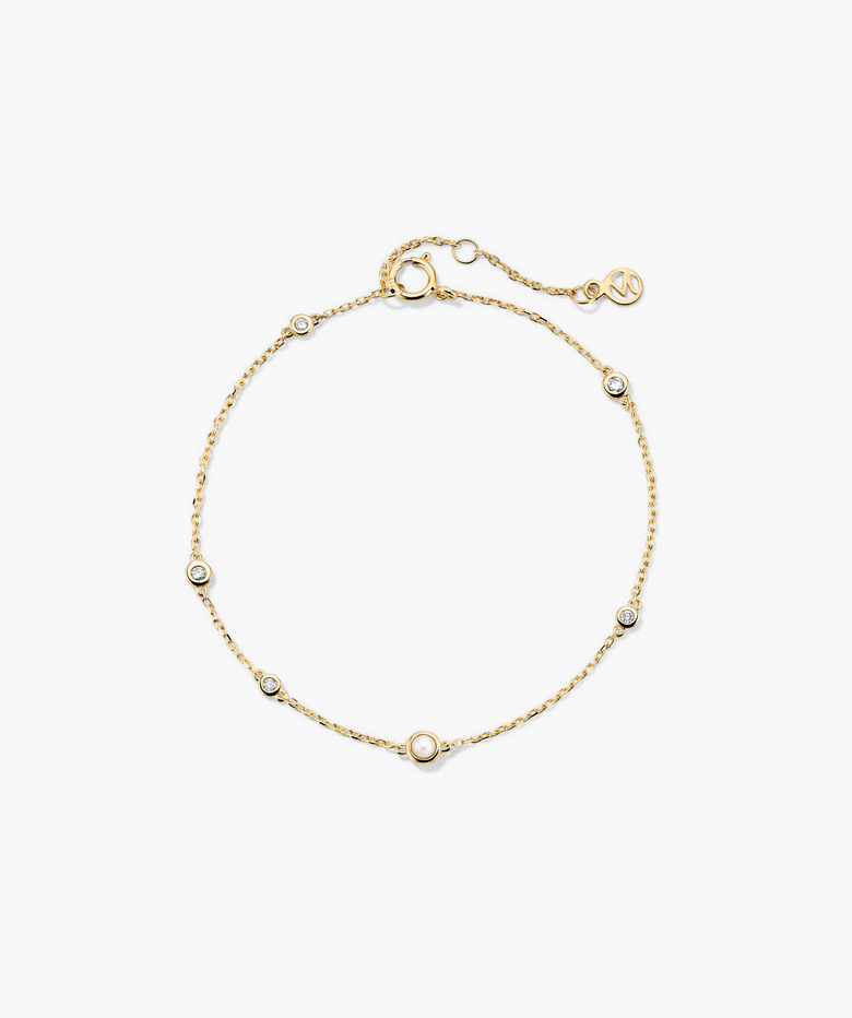 Multi Gemstone Station Bracelet