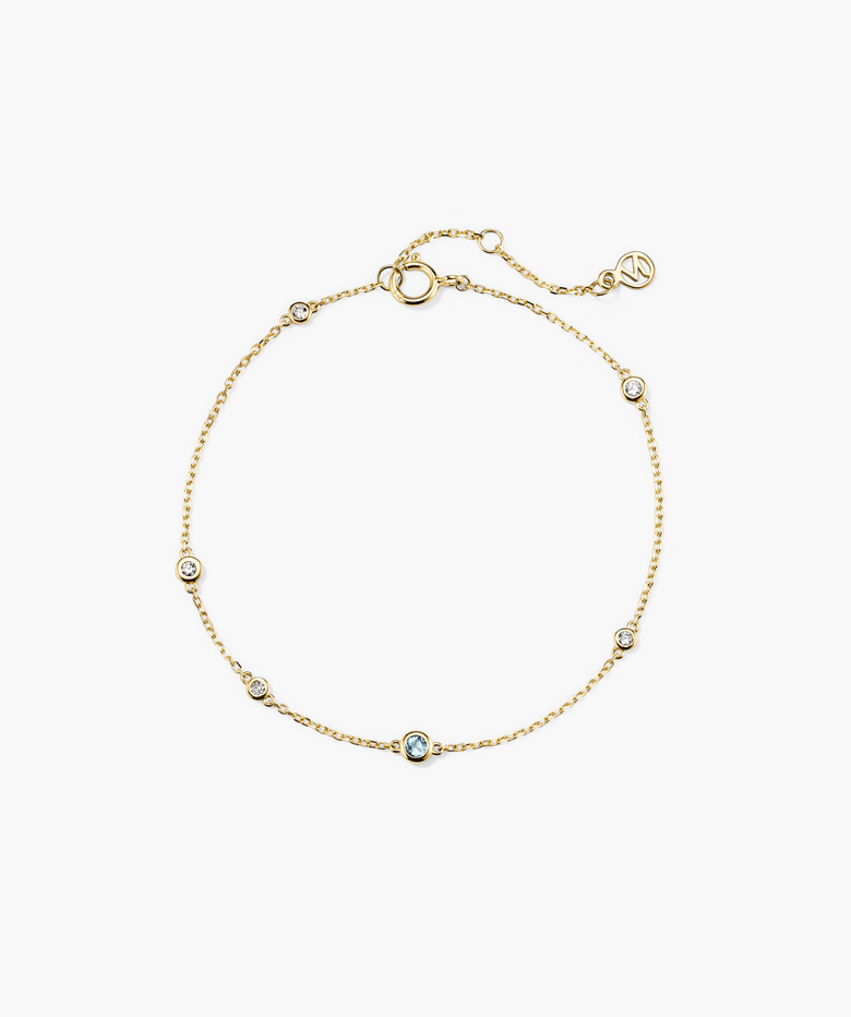 Multi Gemstone Station Bracelet
