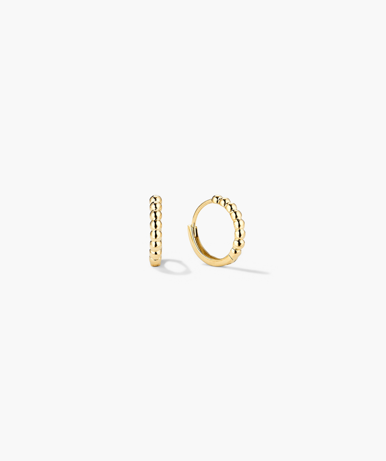 Beaded Huggie Hoops