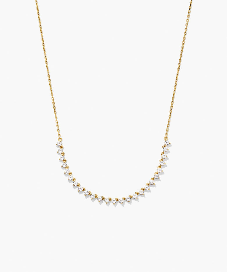 Lab Grown Sapphire Half Tennis Necklace