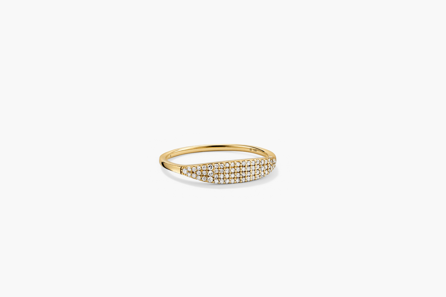 Pave Diamond Slim Signet