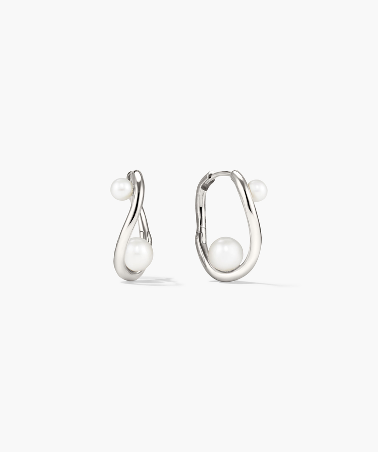 Dome Figure Pearl Hoop