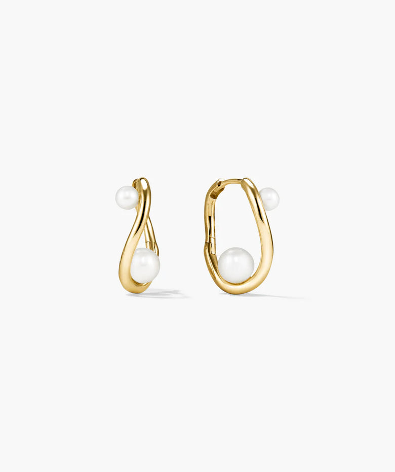 Dome Figure Pearl Hoop