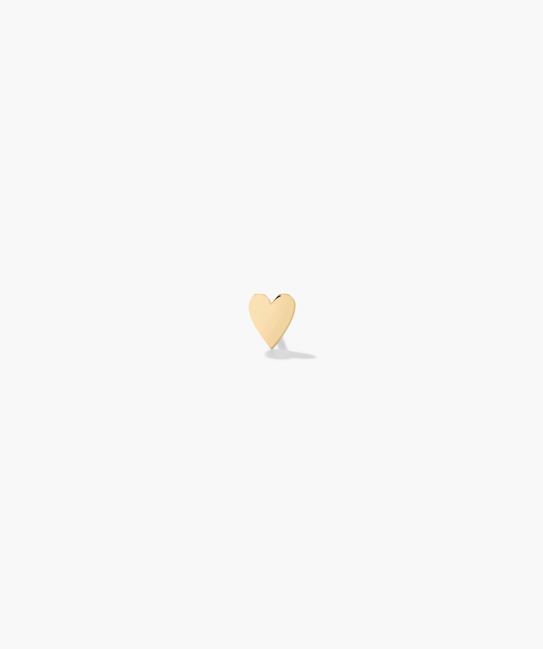 Solid Gold Mini Heart Stud (single)