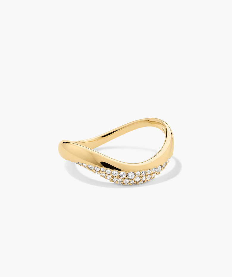 Dome Figure Diamond Dipped Ring