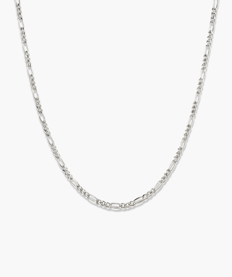 3.2mm Bold Figaro Chain Necklace Silver