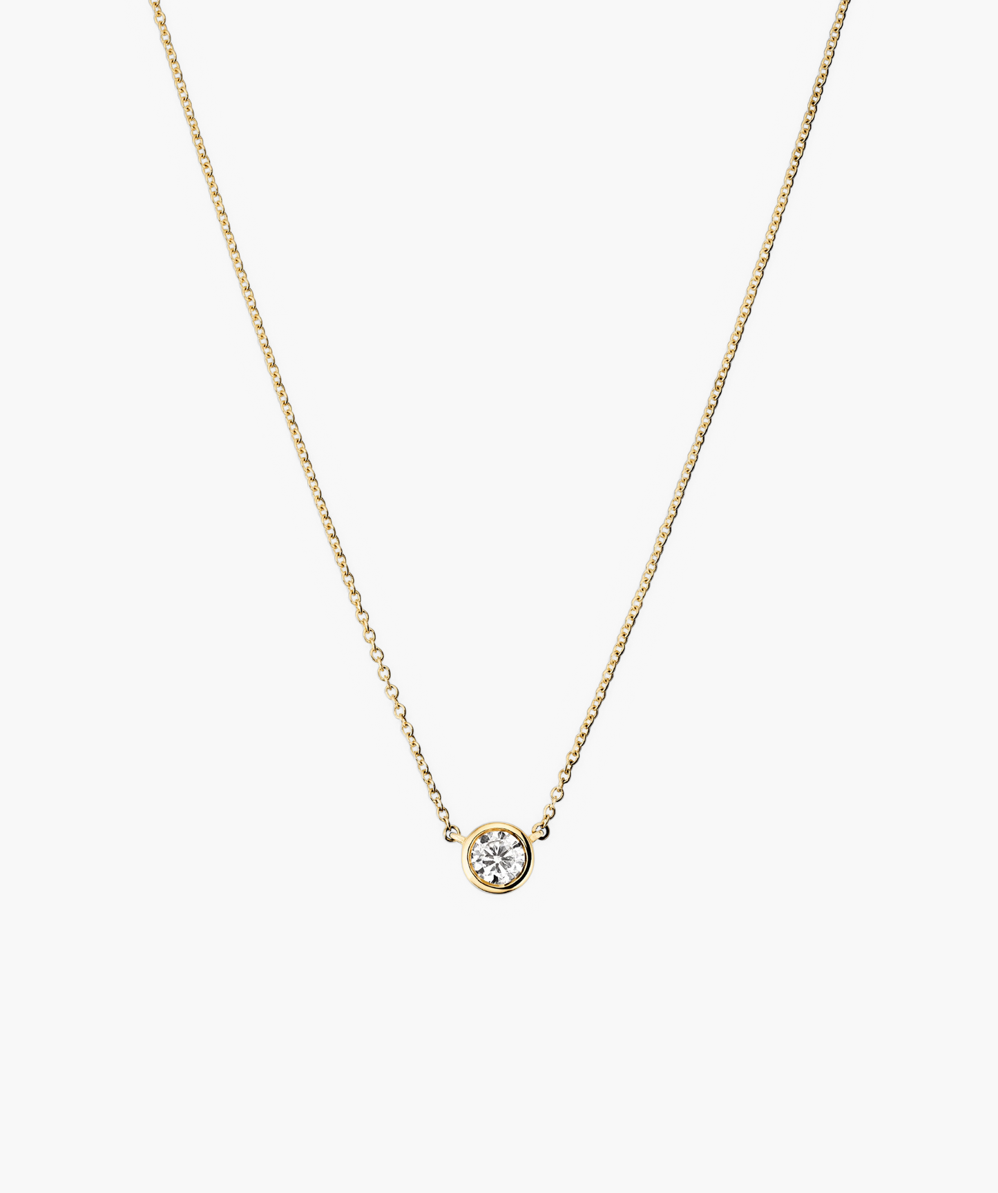 Bezel Lab Grown Diamond Necklace 0.25 ct