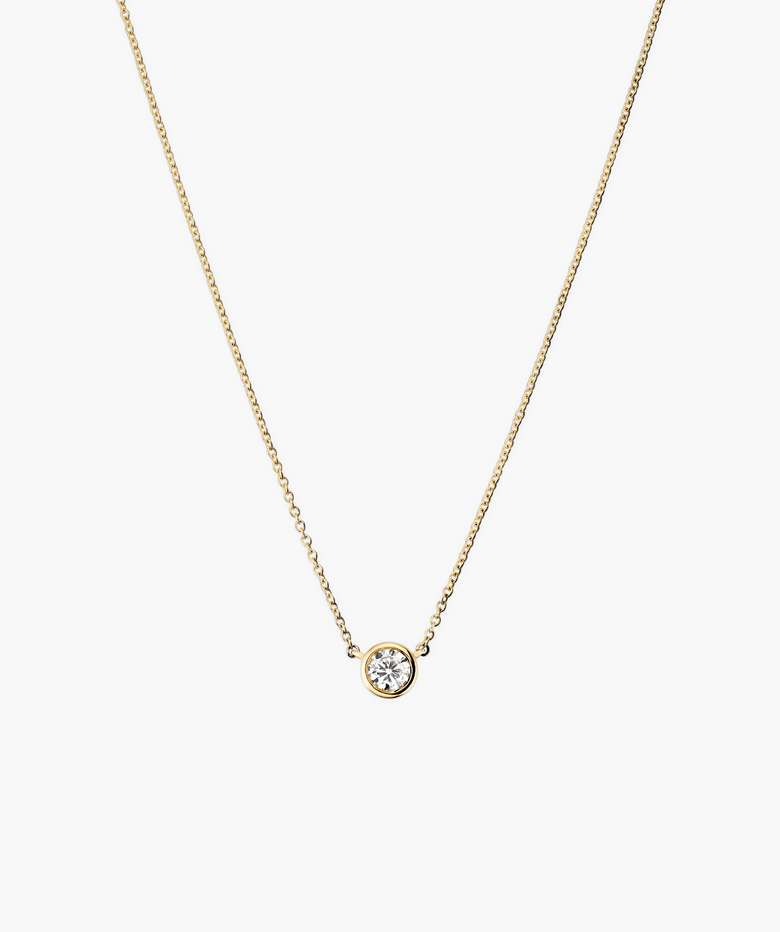 Bezel Lab Grown Diamond Necklace 0.25 ct