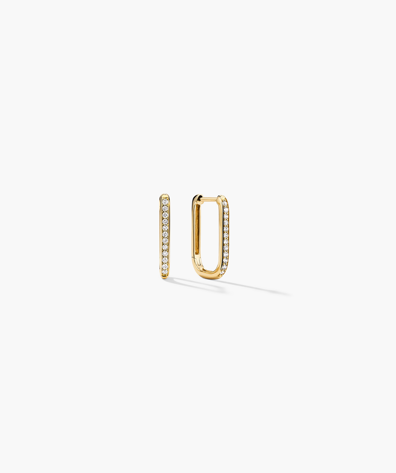 Pave Diamond Small U Hoops