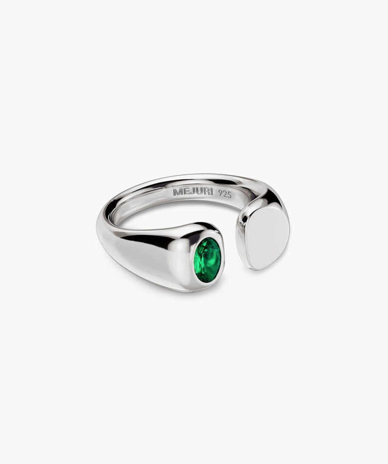 Open Signet Ring Gemstone Silver