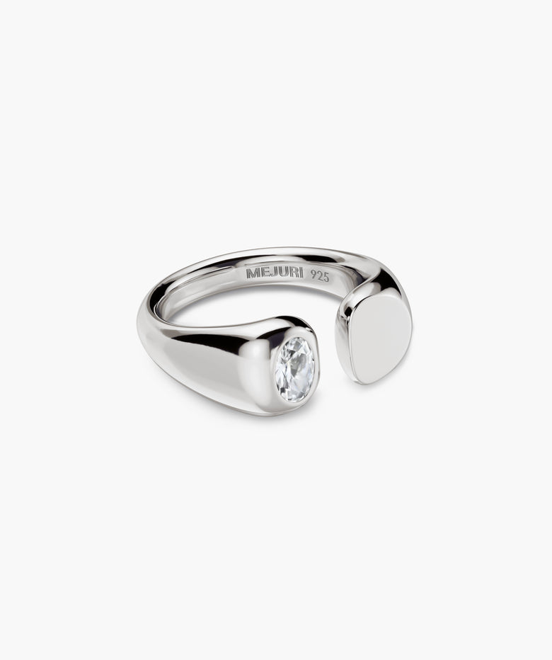 Open Signet Ring Gemstone Silver