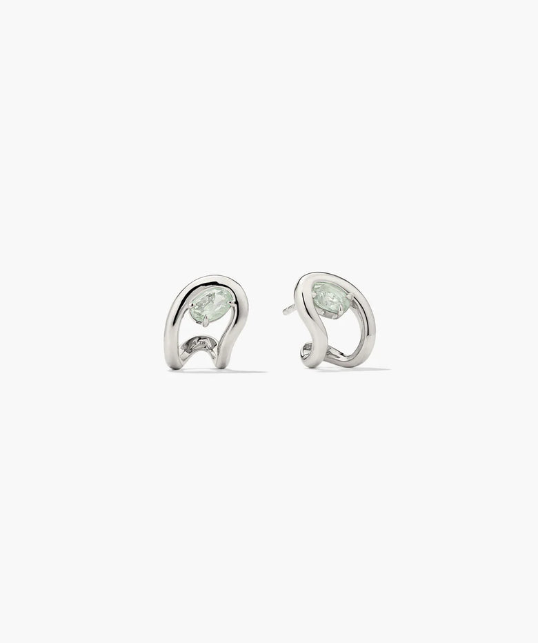 Organic Dome Open Gemstone Huggies