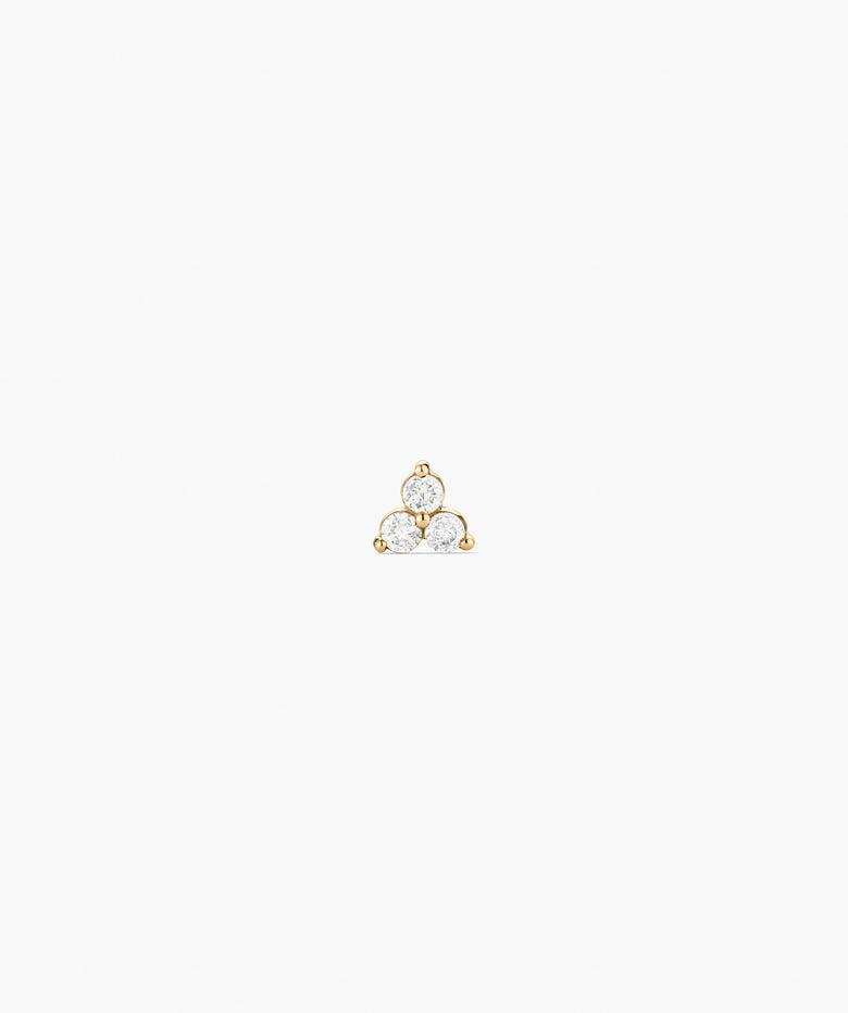 Mini Lotus Diamond Flat Back Stud
