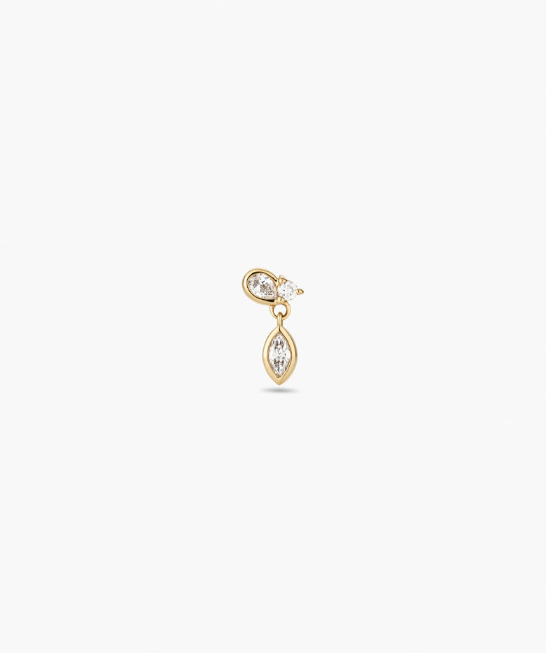 Dangle Stud 2 Butterfly Back