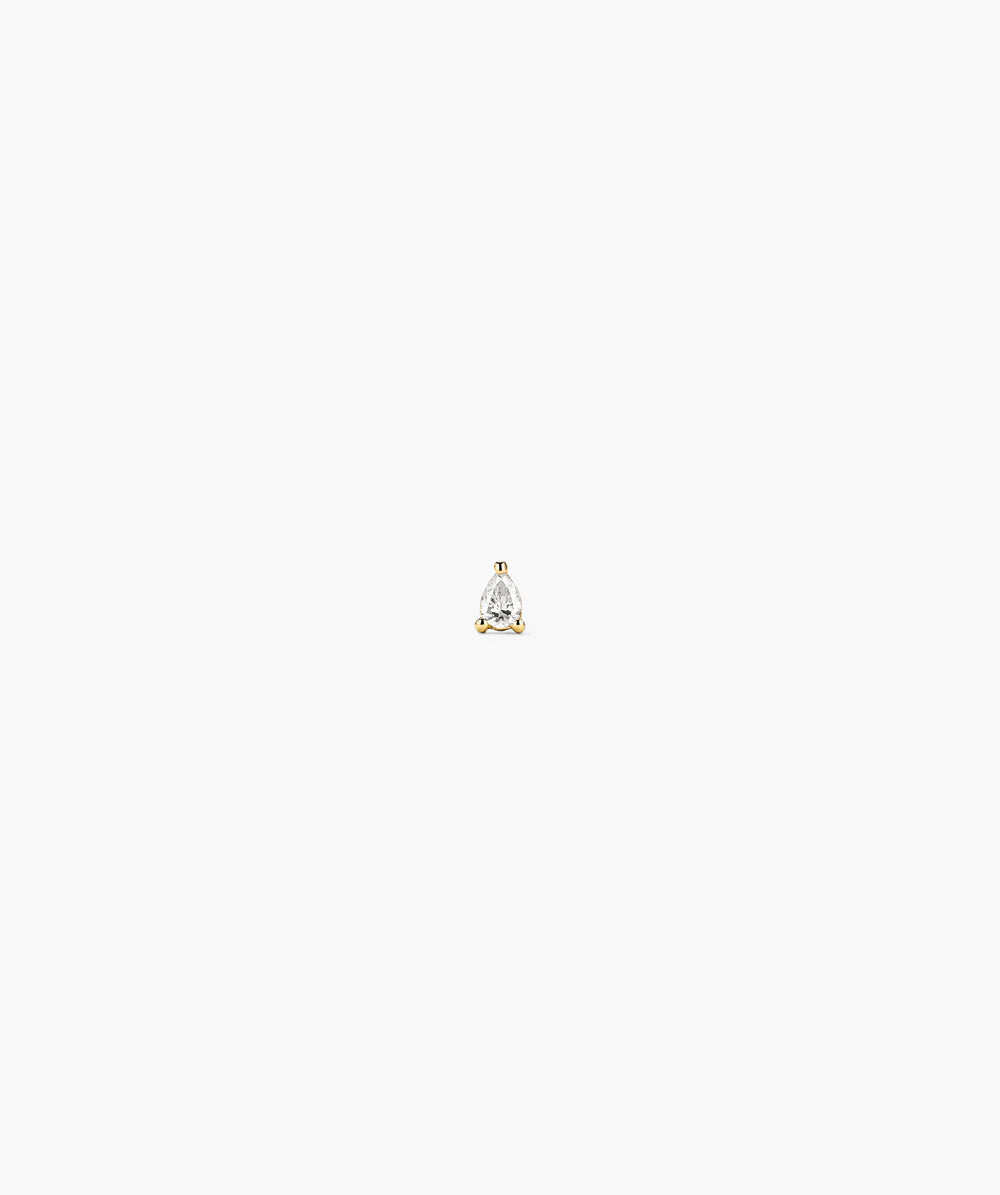 Single Tiny Pear Diamond Flat Back Stud