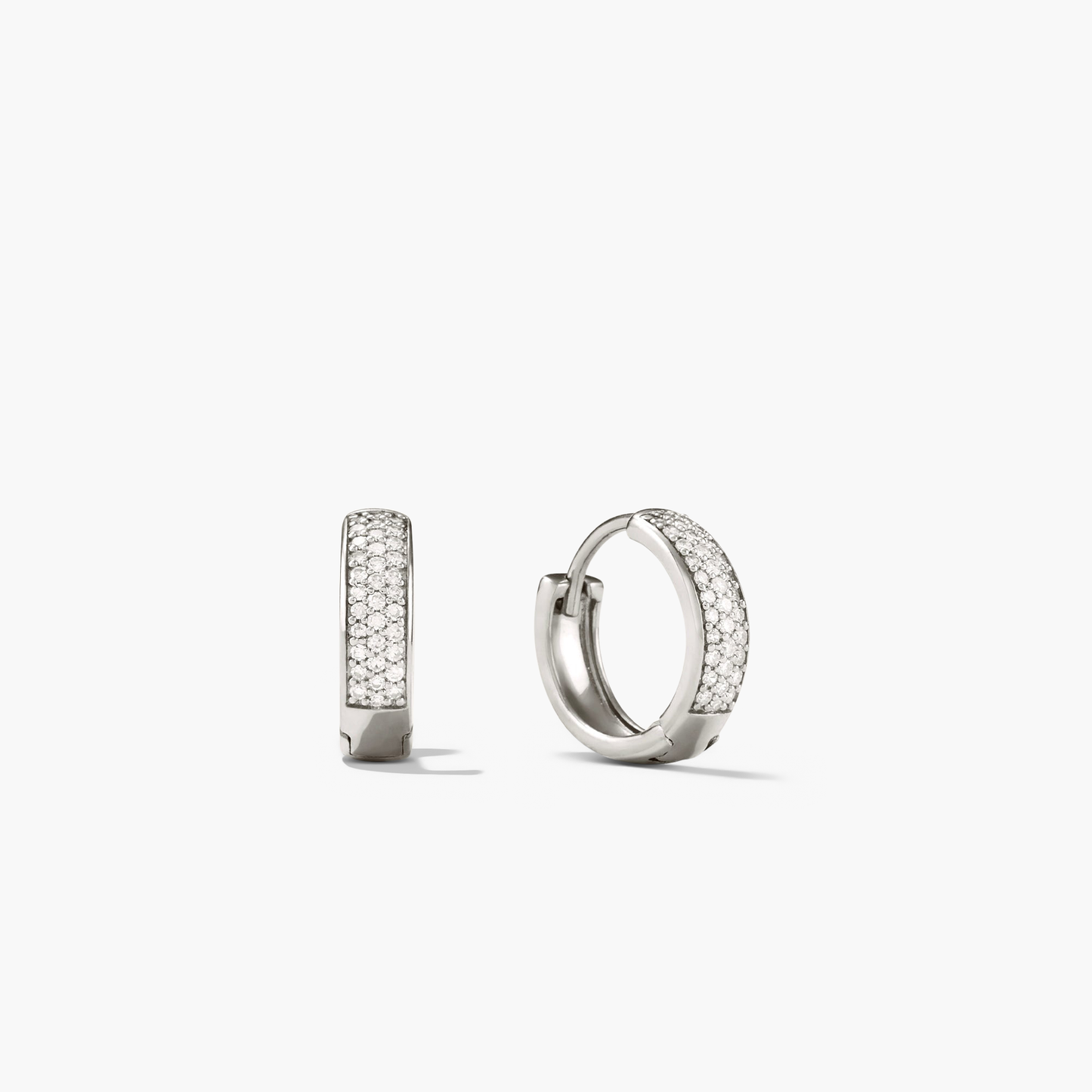 Bold Pave Diamond Huggie Hoops