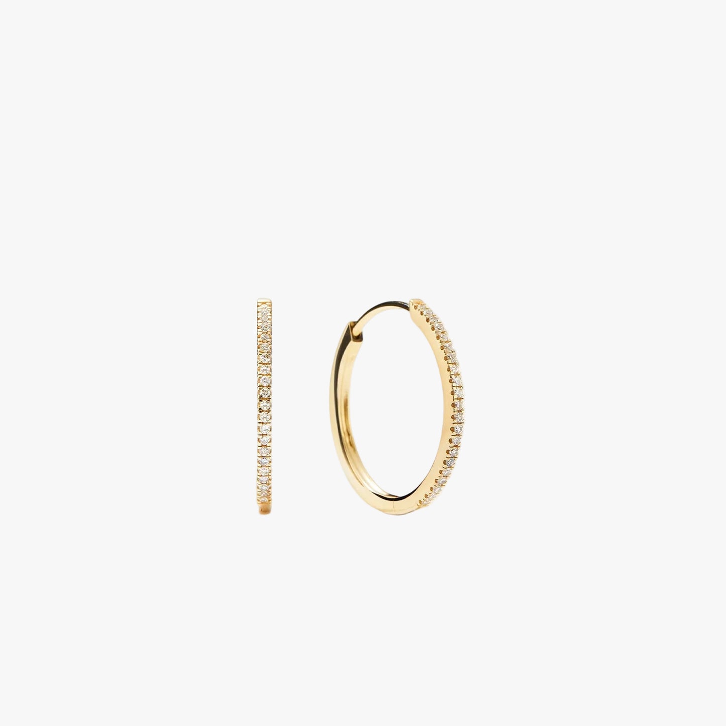 Pave Diamond Medium Hoops