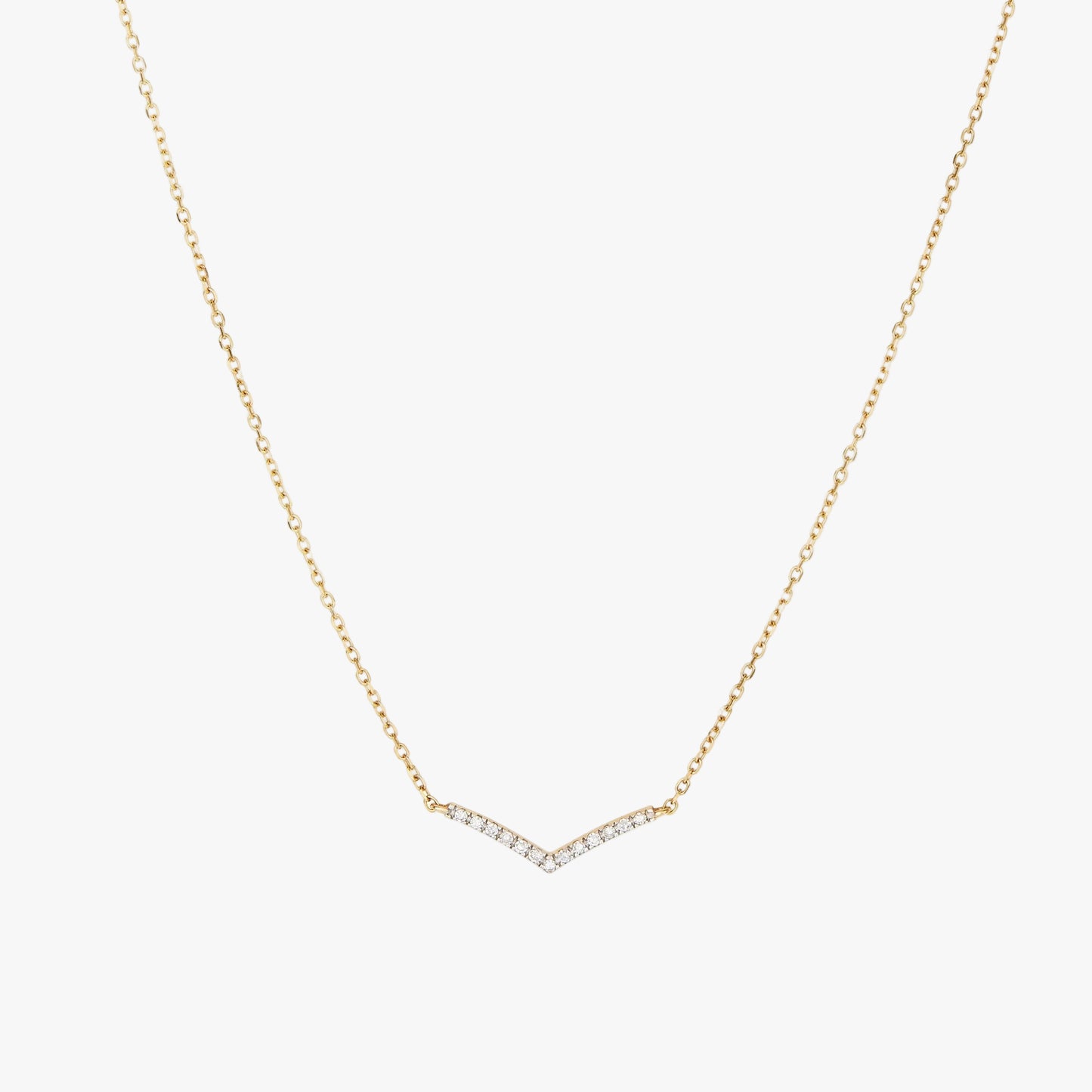 Pave Diamond Wishbone Necklace