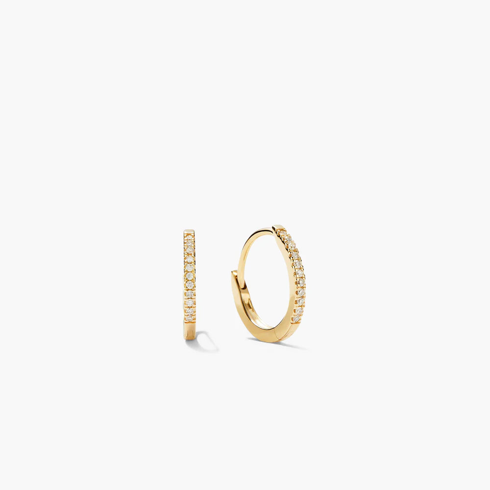Pave Diamond Huggie Hoops