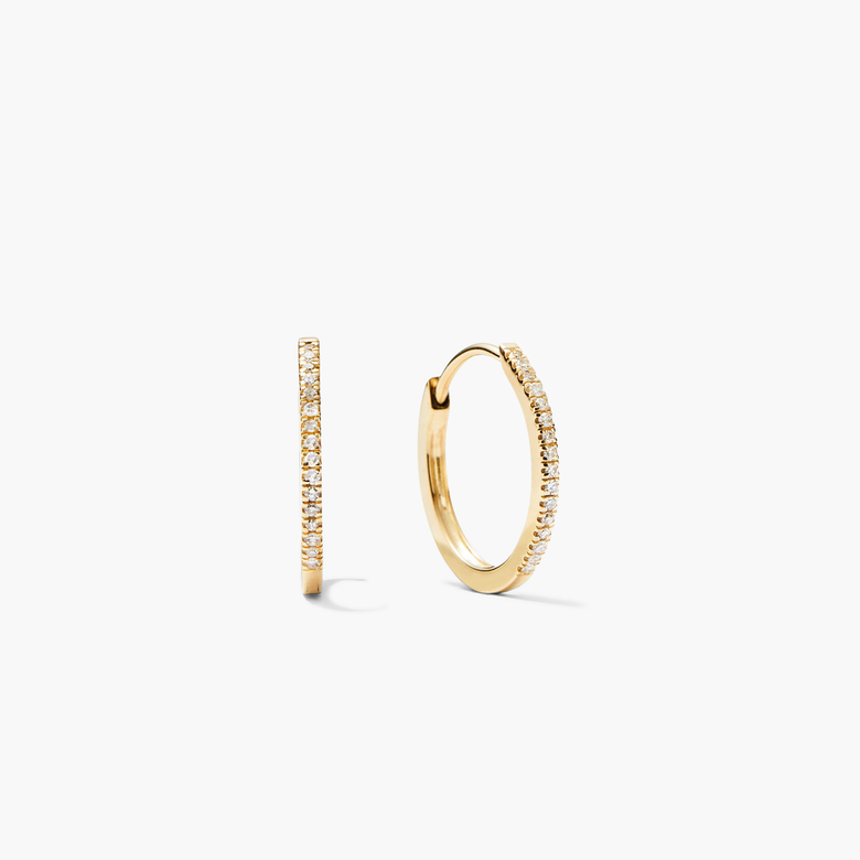 Pave Diamond Small Hoops