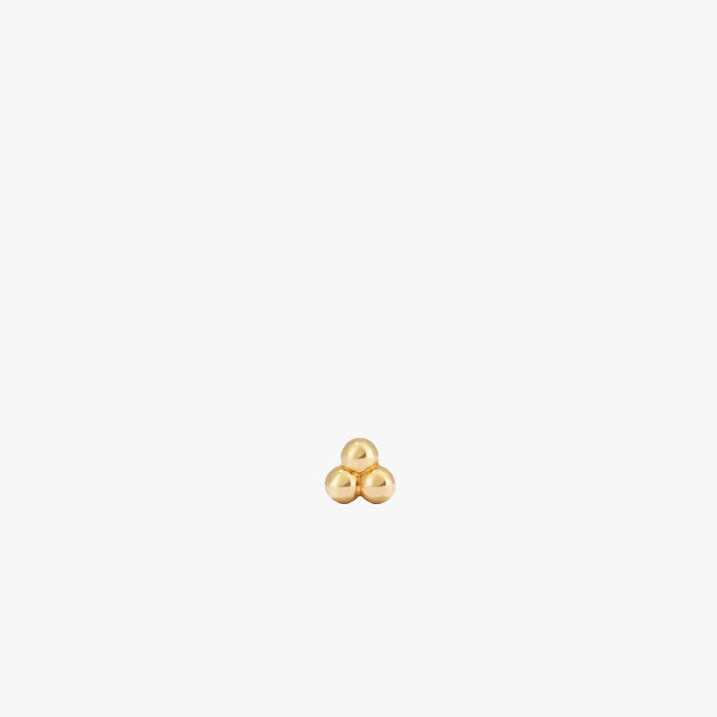 POS - Straight Spheres Cluster Flat Back Stud White Gold