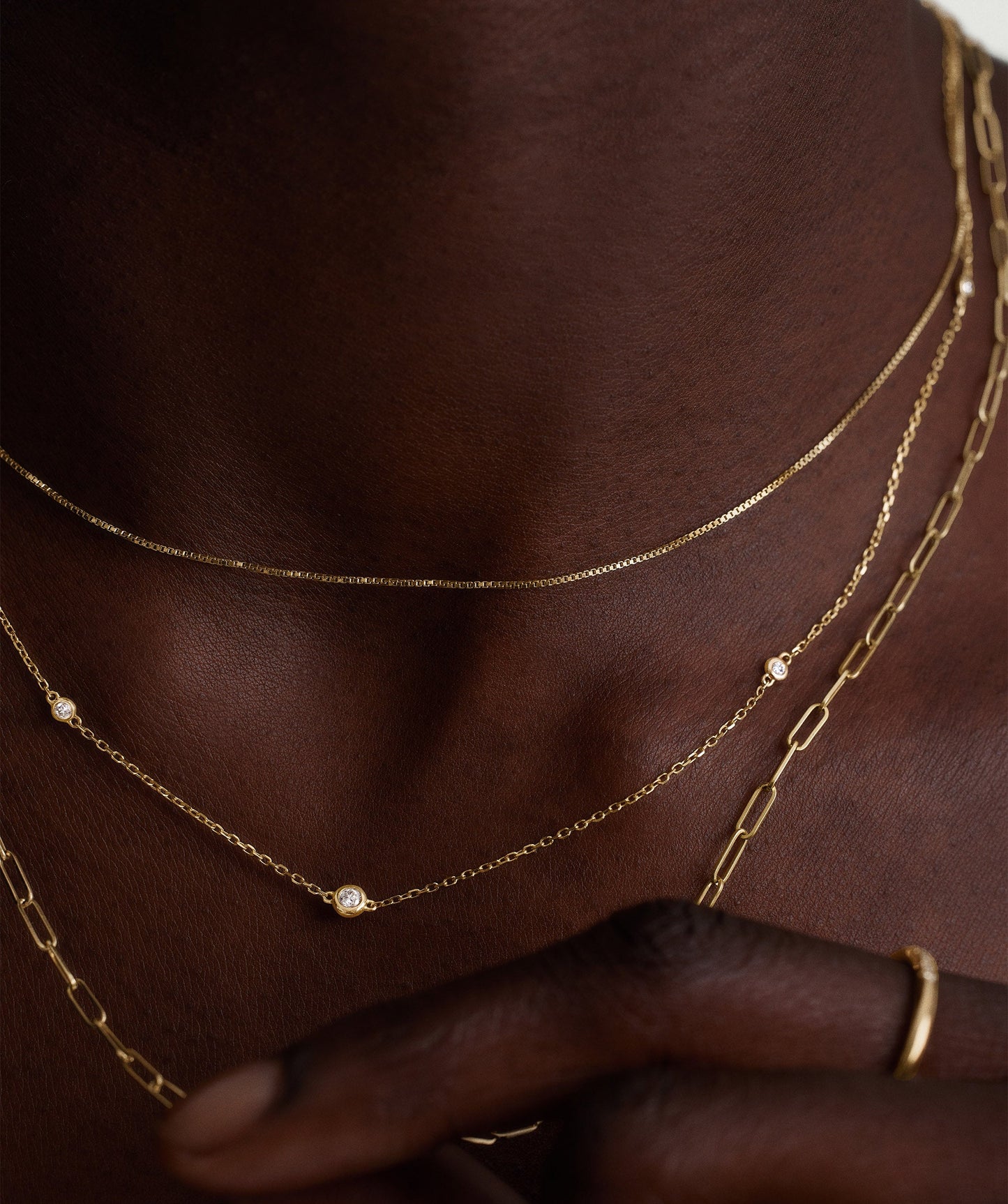 Multi Station Round Diamond Necklace