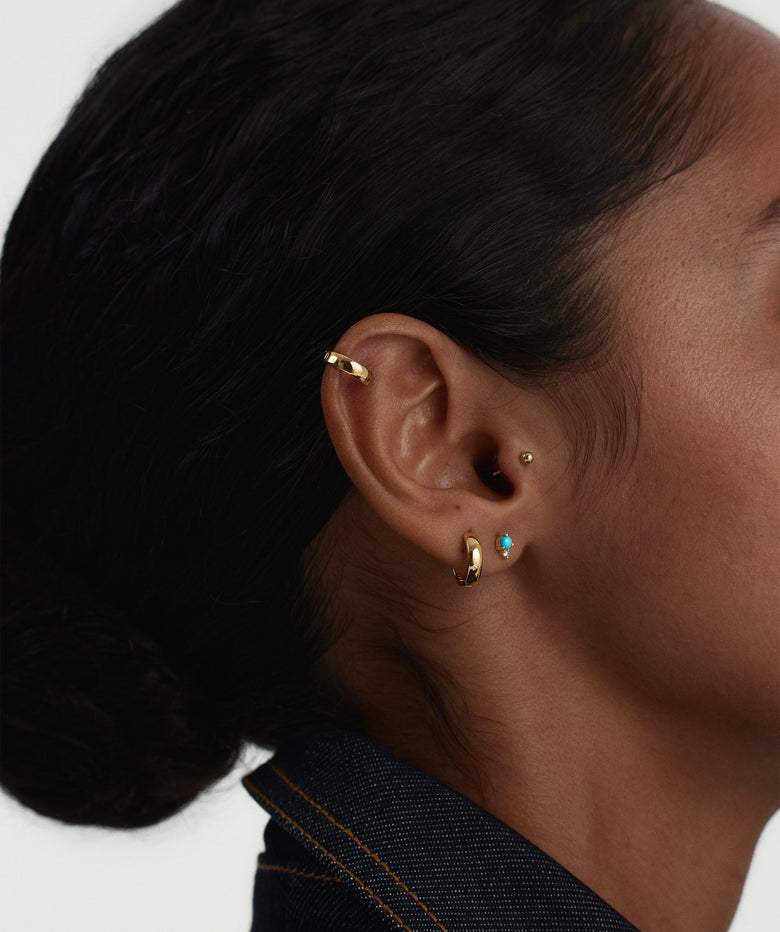 Piercing Studio - Turquoise Diamond Droplet Flat Back Stud