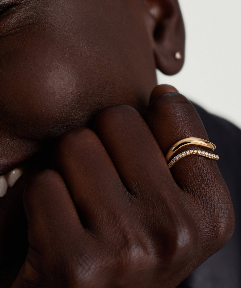 Dome Figure Pave Diamond Ring