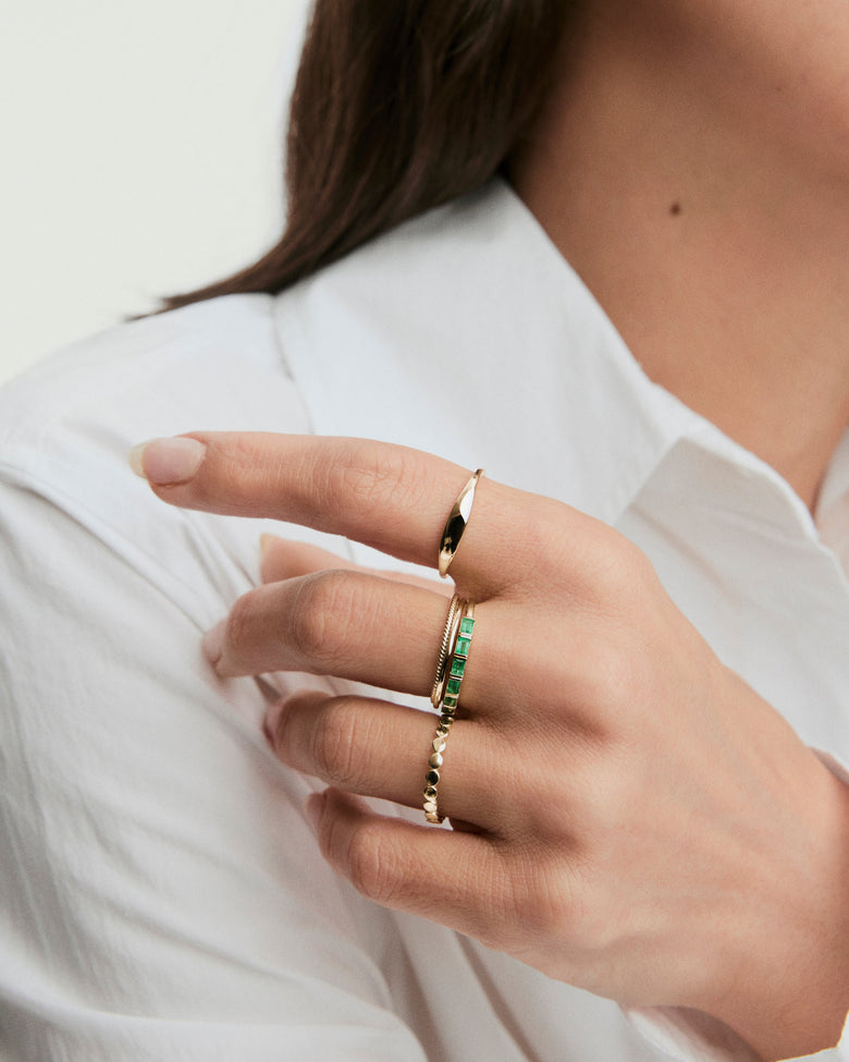 Baguette Emerald Half Eternity Band Relaunch