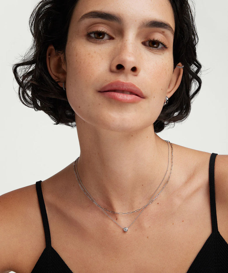Bezel Lab Grown Diamond Necklace 0.25 ct