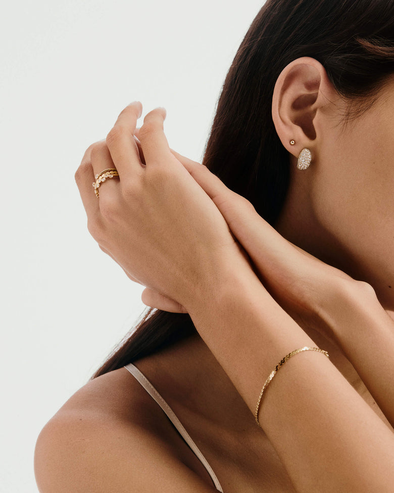 LGD Pave Diamond Dome Hoops