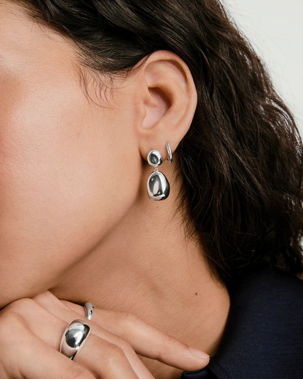 Organic Dome Drop Earrings