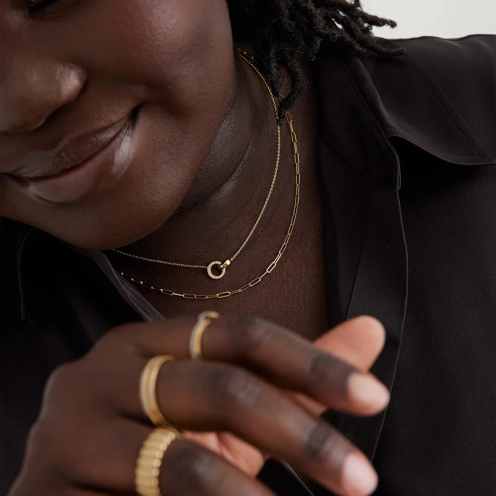 Pave Diamond Linked Necklace