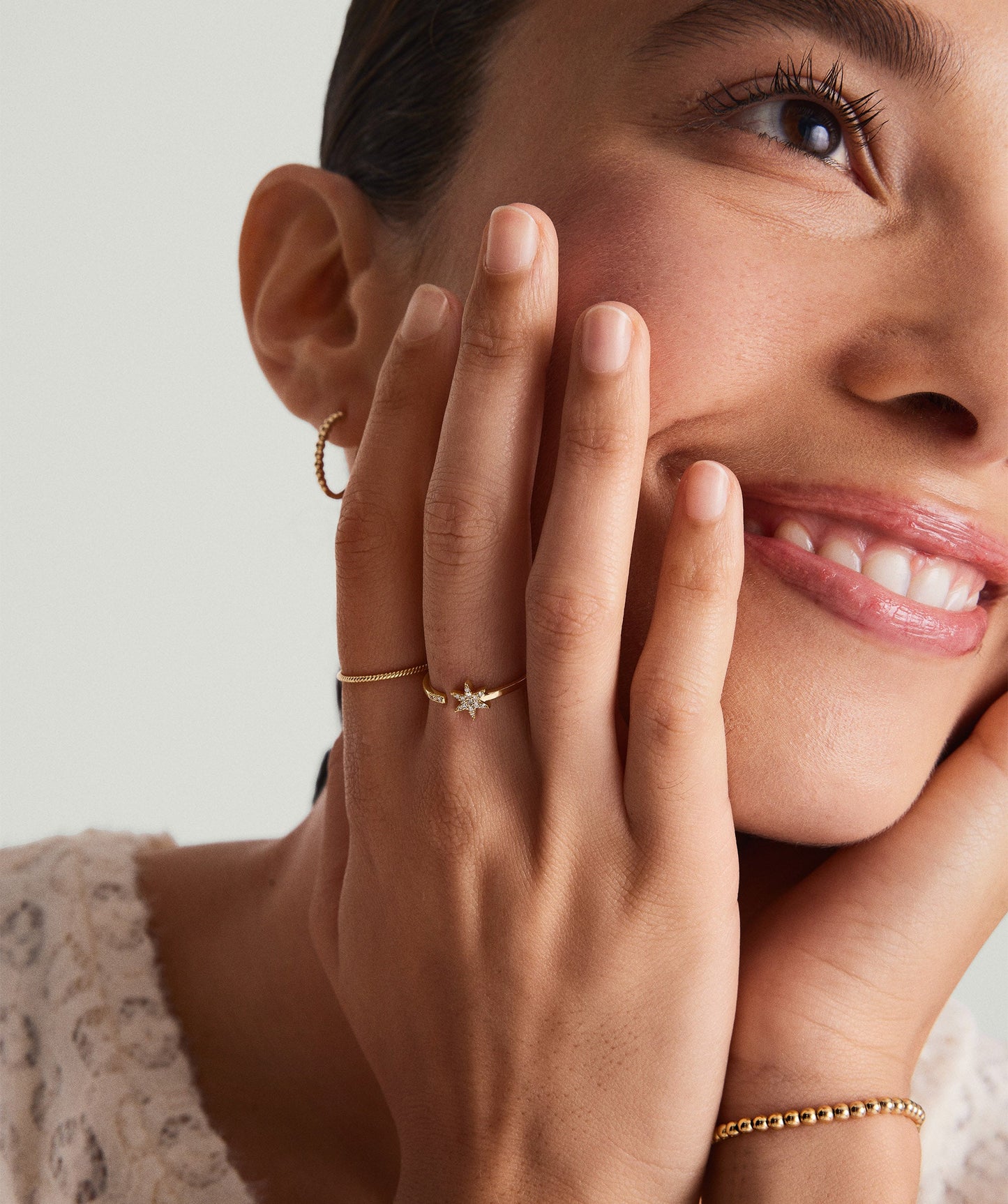 Pave Diamond Star Open Ring