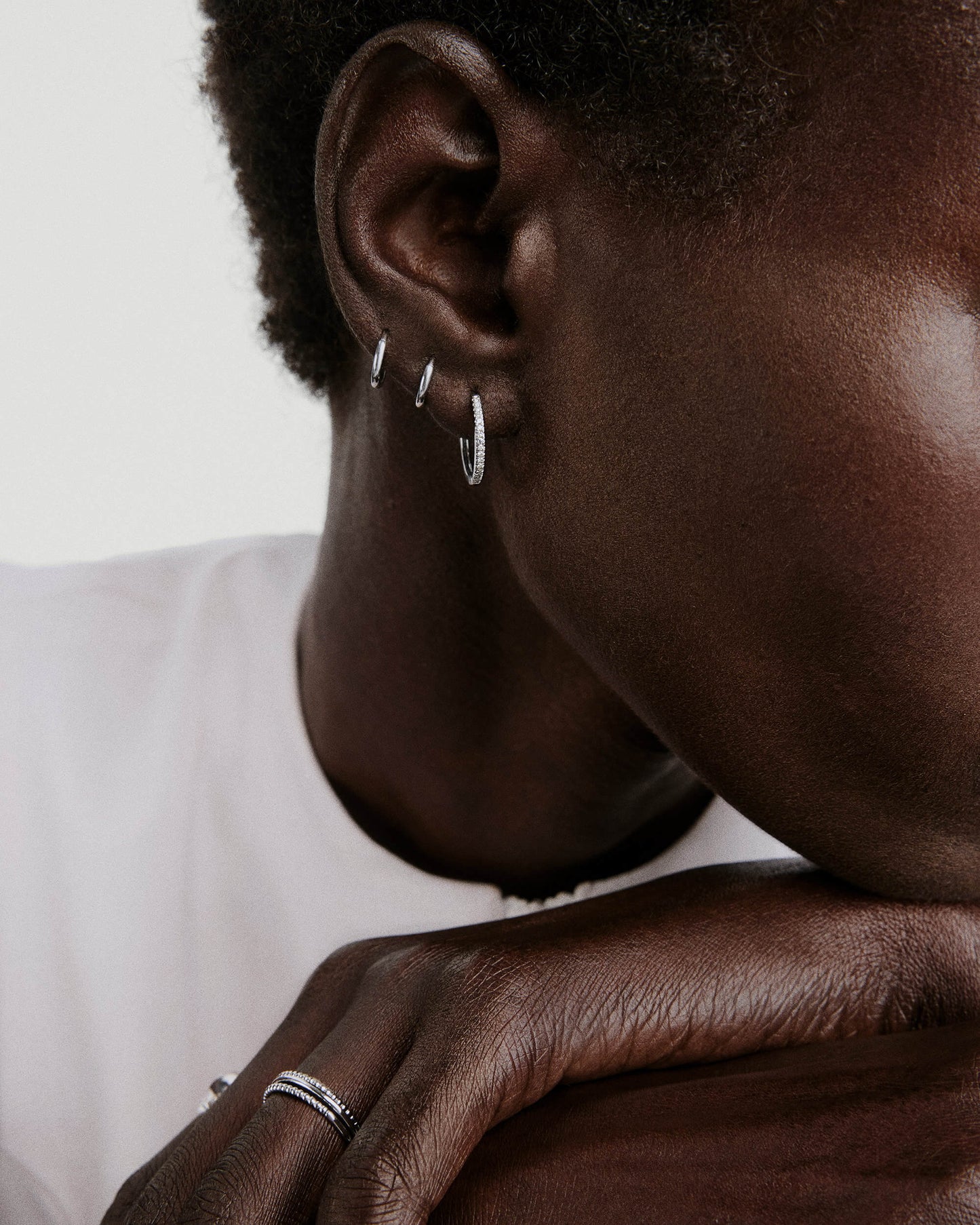 Pave Diamond Small Hoops