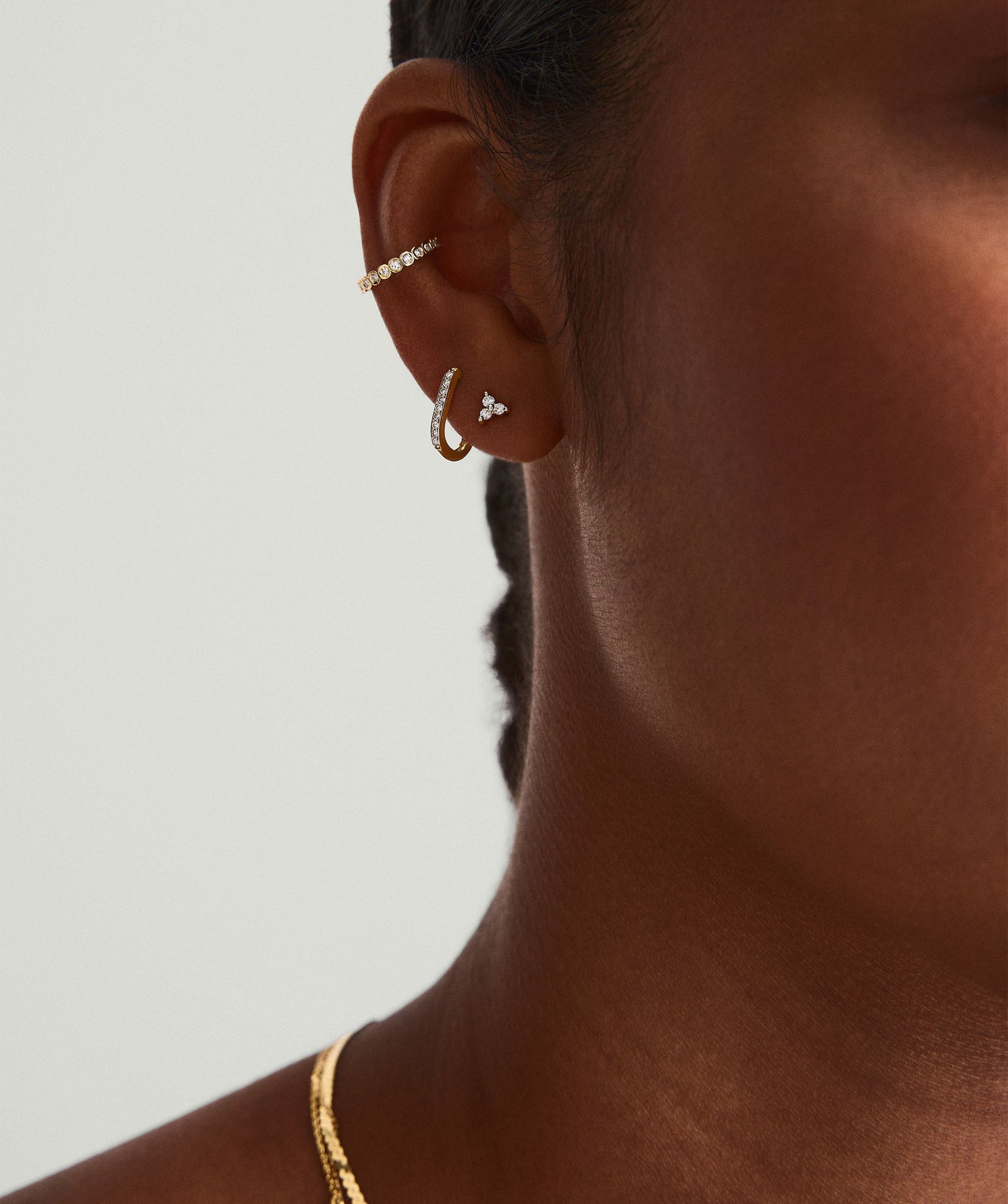 Mini Lotus Diamond Flat Back Stud
