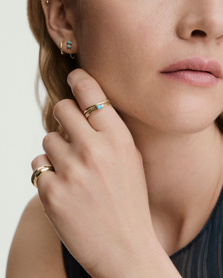 Pearl and Diamond Stacker Ring